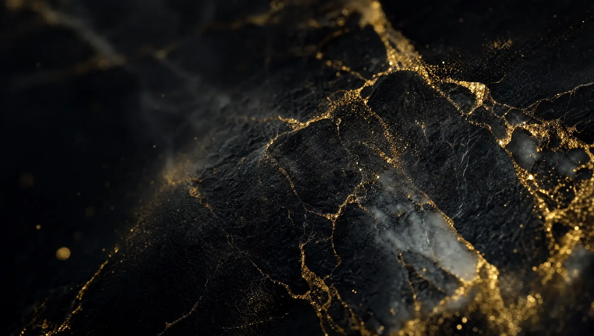 Mármol negro con vetas de oro